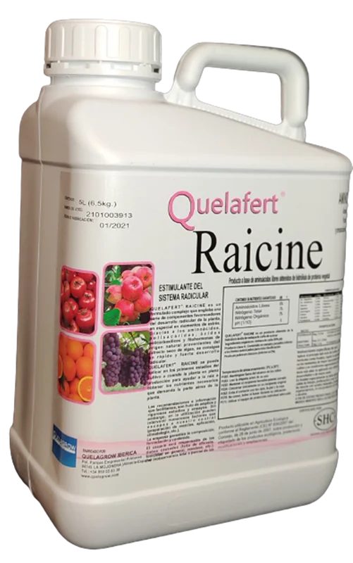 کود حاوی اسید آمینه و جلبک دریایی Quelafert Raicine محصول QuelAgrow اسپانیا بسته بندی 1، 10 و 20 لیتری