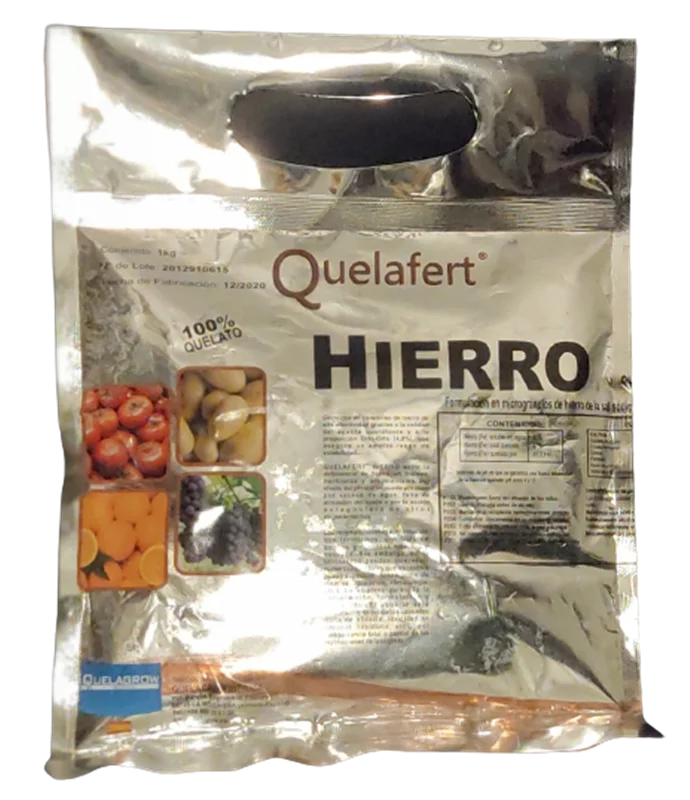 کود آهن 6% با ایزومر اورتو اورتوی 4.8 Quelafert Hierro محصول QuelAgrow اسپانیا بسته بندی 1 و 5 کیلویی