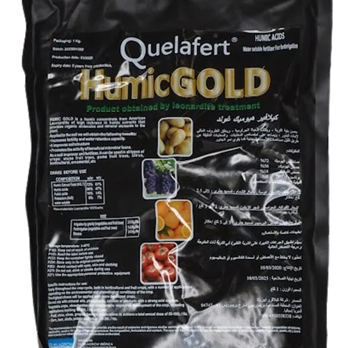 کود هیومیک 56% و فولویک اسید Quelafert Humic Gold محصول QuelAgrow اسپانیا بسته بندی 1، 10 و 25 کیلویی