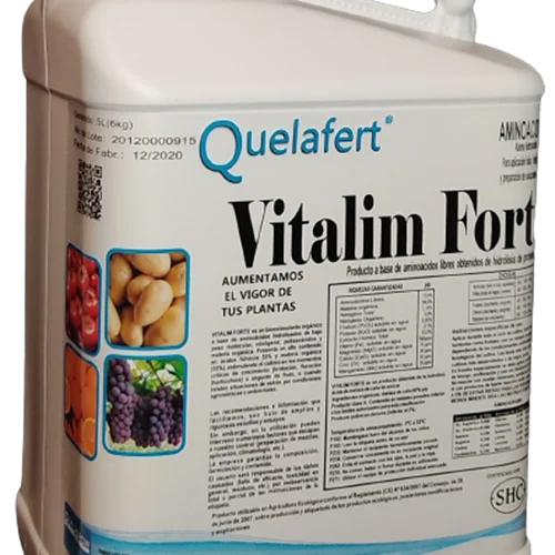 کود حاوی اسید آمینه، هیومیک اسید و فولویک اسید Quelafert Vitalim Forte محصول QuelAgrow اسپانیا بسته بندی 1، 10 و 20 لیتری