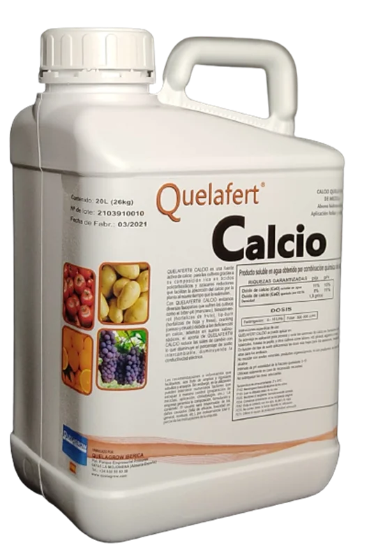 کود حاوی کلسیم Quelafert Calcio محصول QuelAgrow اسپانیا بسته بندی1، 10 و 20 لیتری